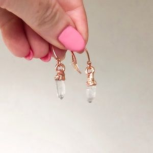 Little Sycamore Crystal Drop Earrings in Rose Gold